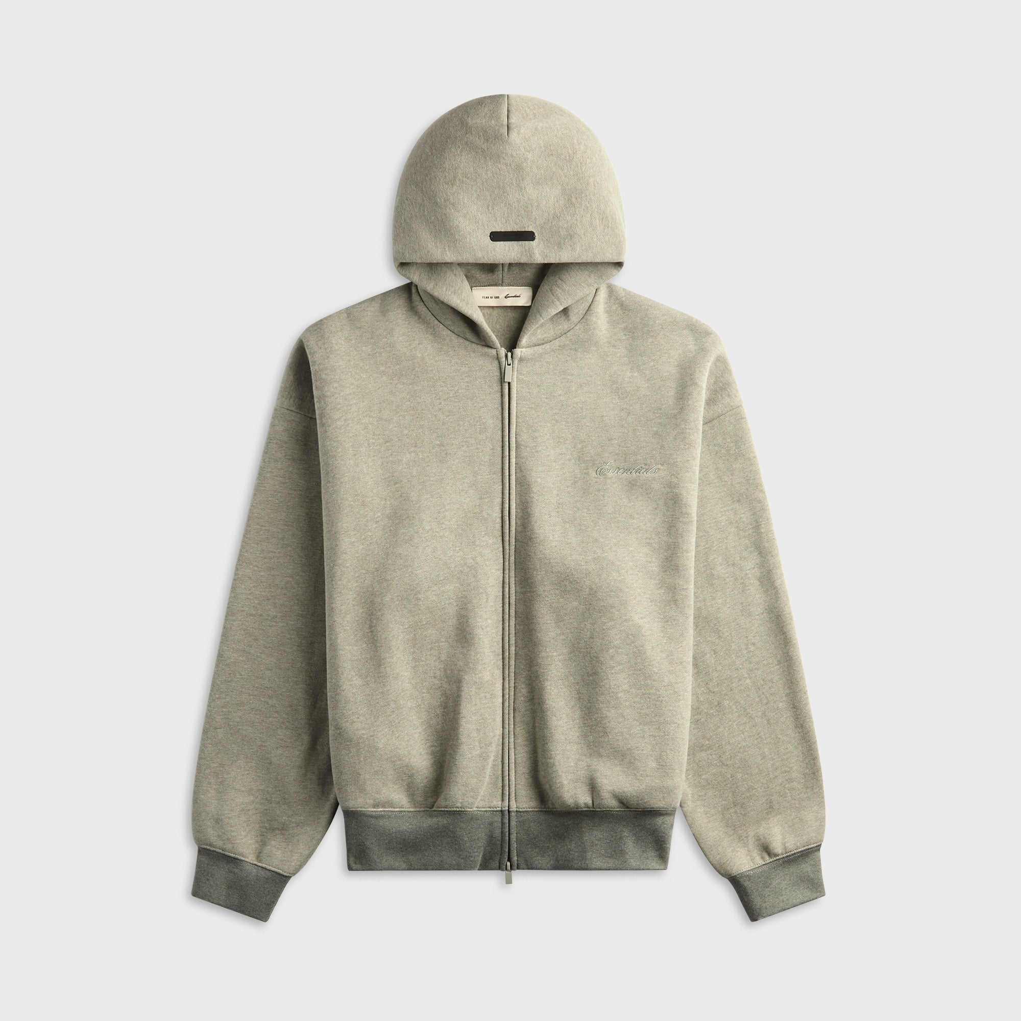 Essentials Signature Classic Full Zip Hoodie - Concrete Heather / Dark Concrete Heather