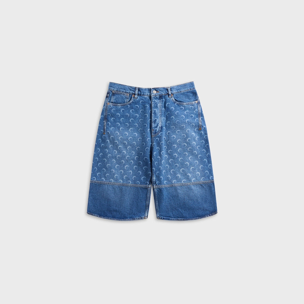 Marine Serre Denim Bermuda - Light Blue