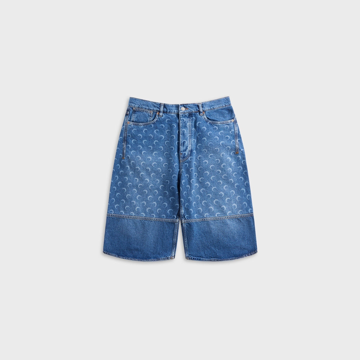 Marine Serre Denim Bermuda - Light Blue