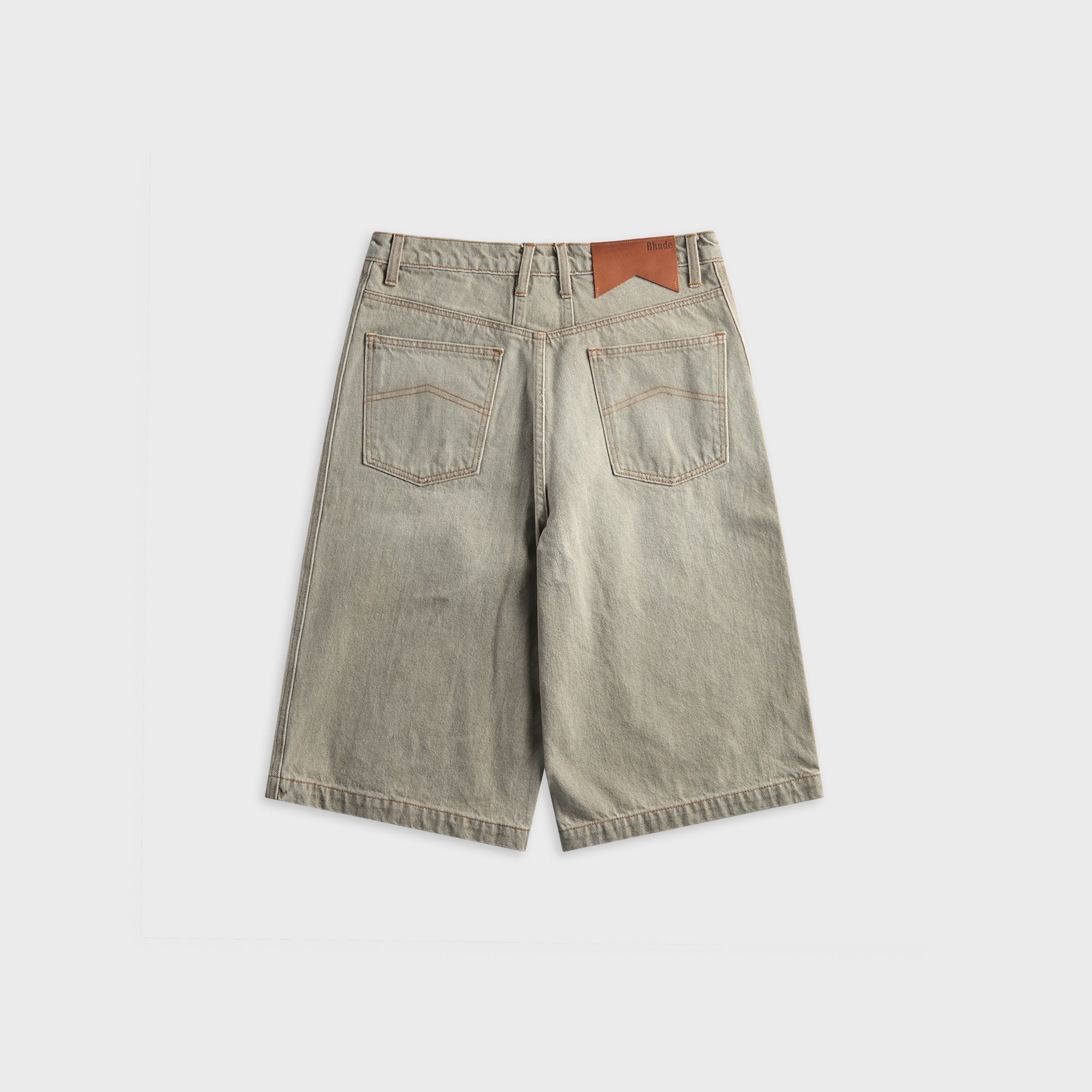 Rhude Baggy Traxedo Denim Short - Liberty Grey