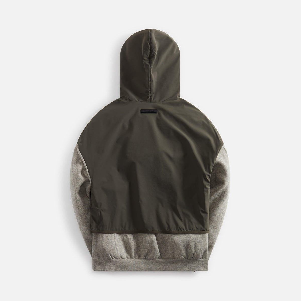 Essentials Nylon Fleece Hooded Sweater - Dark Heather Oatmeal / Ink