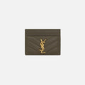 Saint Laurent Nappa Matelasse Credit Card Case - Light Musk