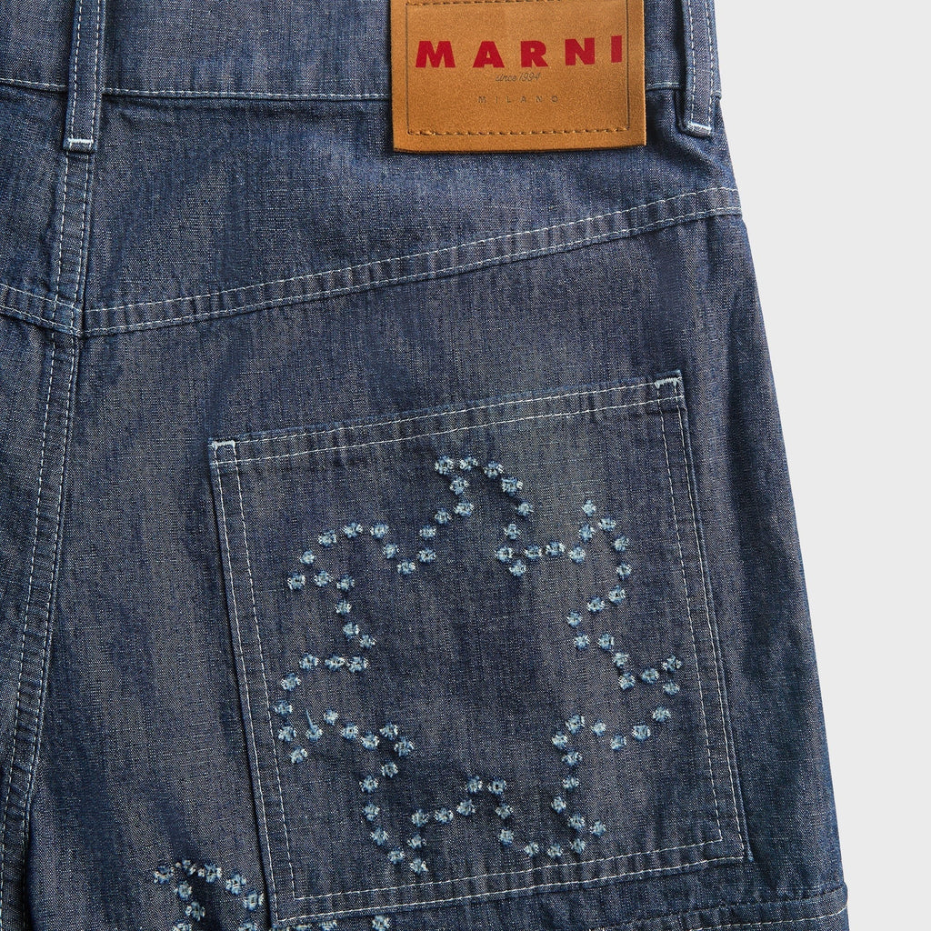 Marni Embroidered Shorts - Orion Blue