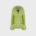 Susanna Chow Dorothy Leather Coat - Chartreuse