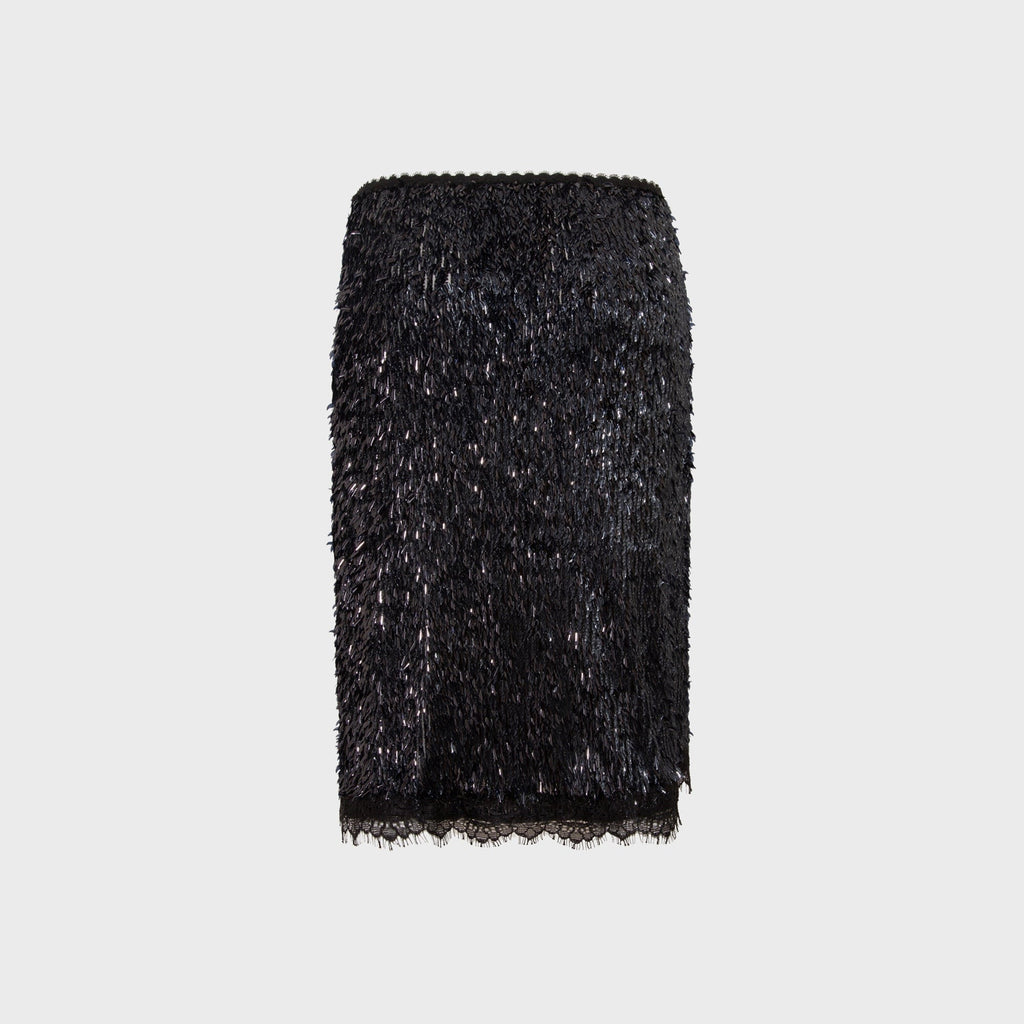 Siedres Bianca Sequin Midi Skirt - Black