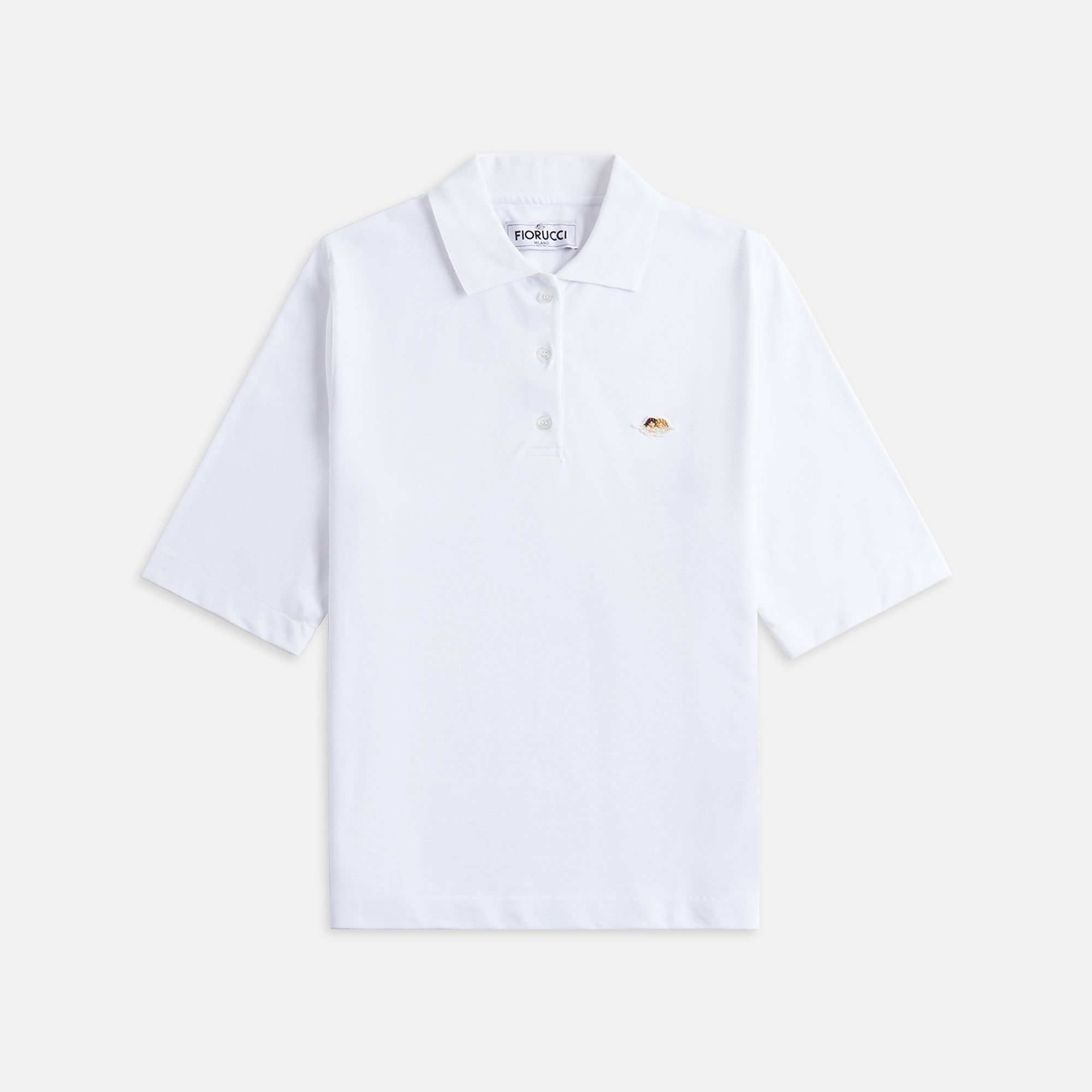 Fiorucci Angel Patch Polo Shirt - White