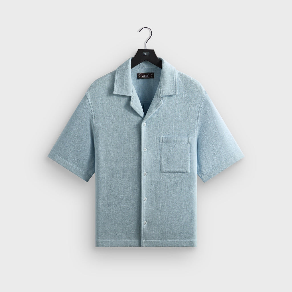 Kith Soft Woven Cropped Beckham Camp Collar Shirt - Light Indigo