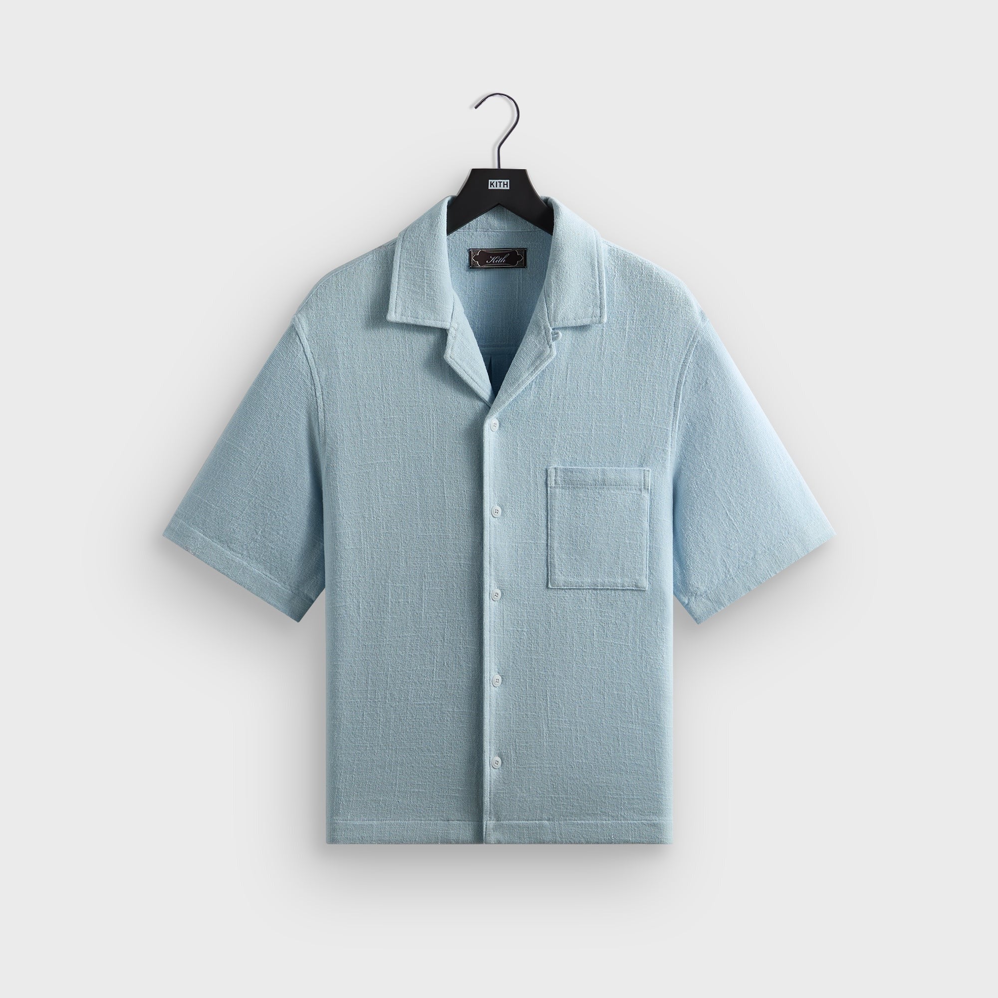 Kith Soft Woven Cropped Beckham Camp Collar Shirt - Light Indigo