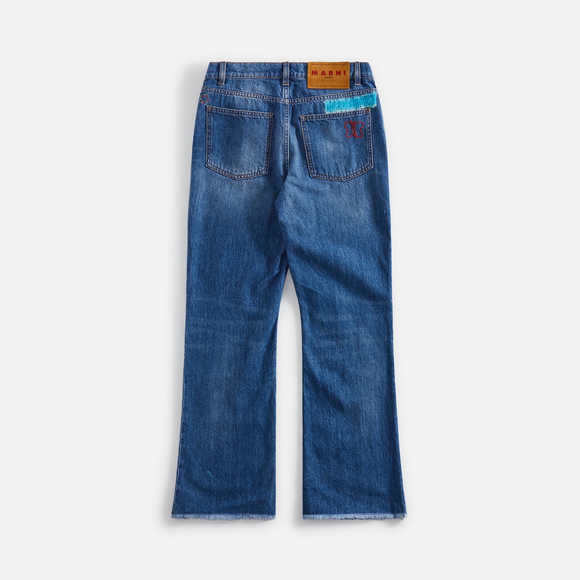 Marni Inside Out Stone Washed Denim Jeans - Azure