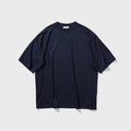 ATON Royal Wool Jersey Loose Fit Tee - Navy