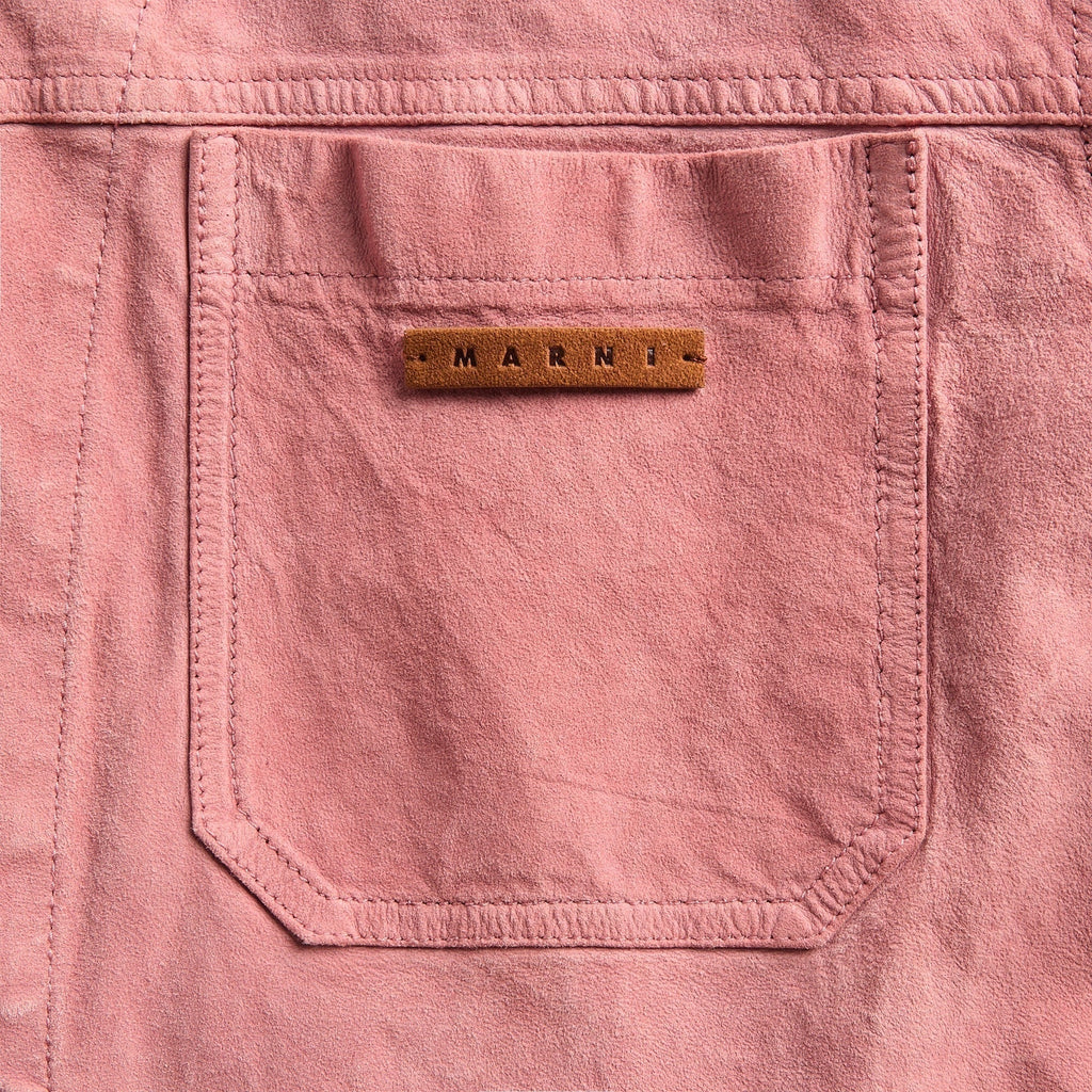 Marni Soft Suede Overshirt - Chalk Mauve