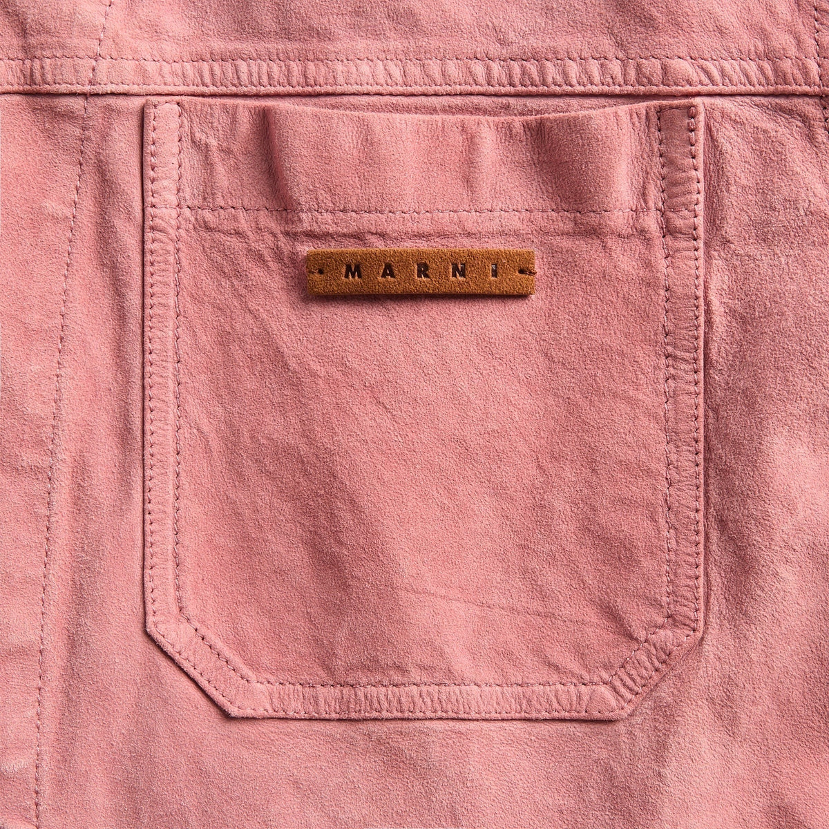 Marni Soft Suede Overshirt - Chalk Mauve