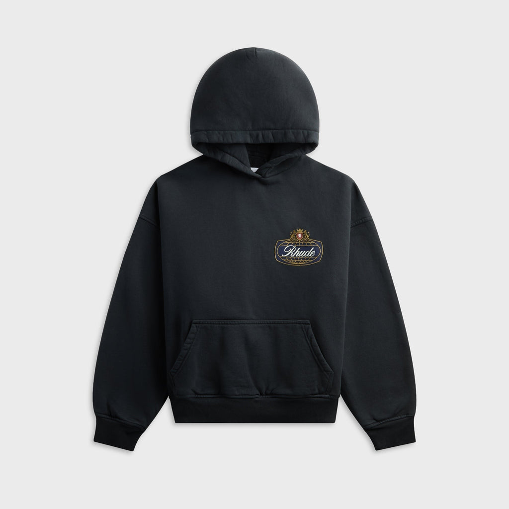 Rhude Crest Hoodie - Vintage Black / Blue / Red
