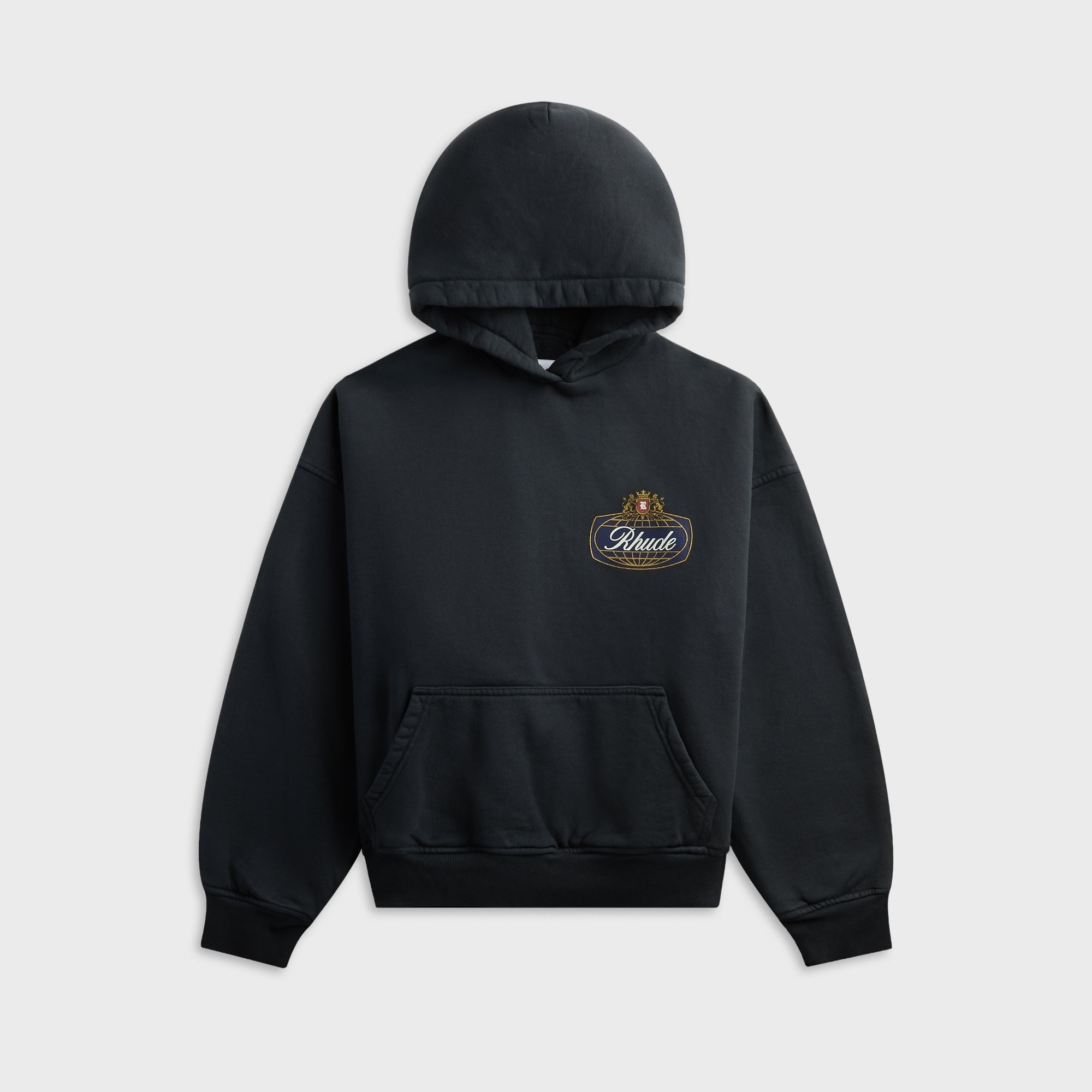 Rhude Crest Hoodie - Vintage Black / Blue / Red