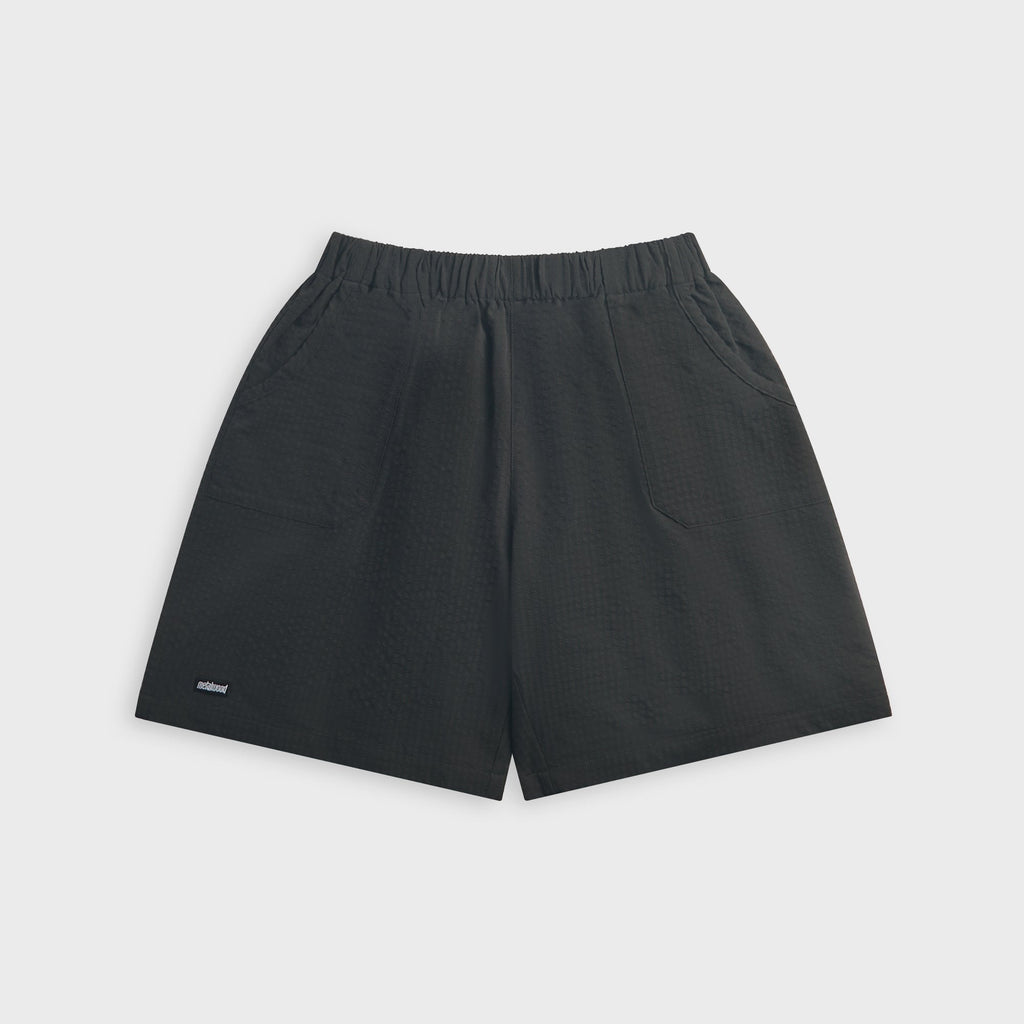Metalwood Seersucker Spa Short - Black