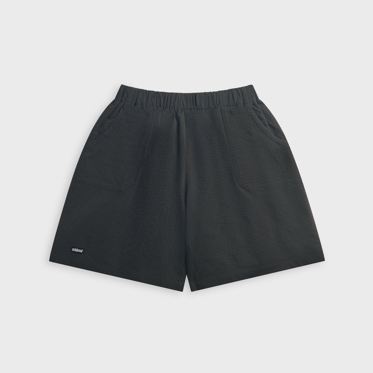 Metalwood Seersucker Spa Short - Black