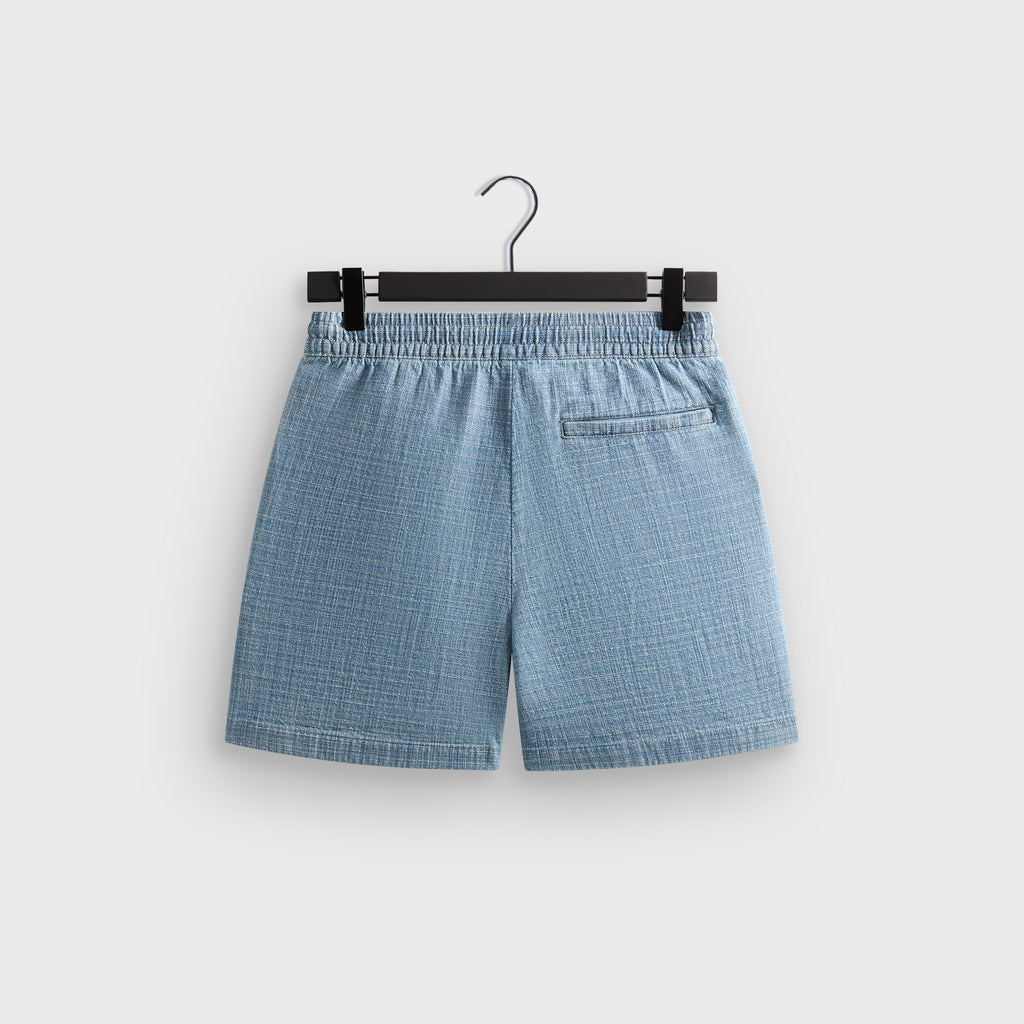 Kith Textured Indigo Weave Cayden Short - Light Indigo