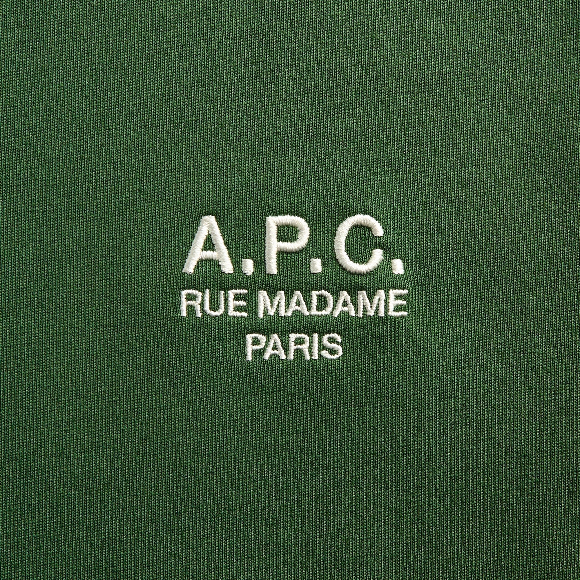 A.P.C. Standard Rue Madame Tee - Vert Fonce / Blanc