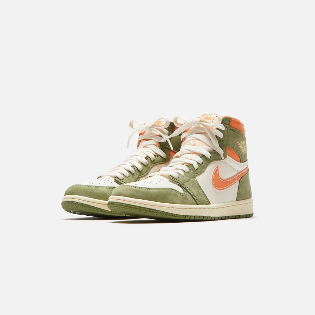 Nike Air Jordan 1 Retro High OG Craft - Celadon / Sky J Light Olive / Bright Mandarin / Coconut Milk / Pale Ivory