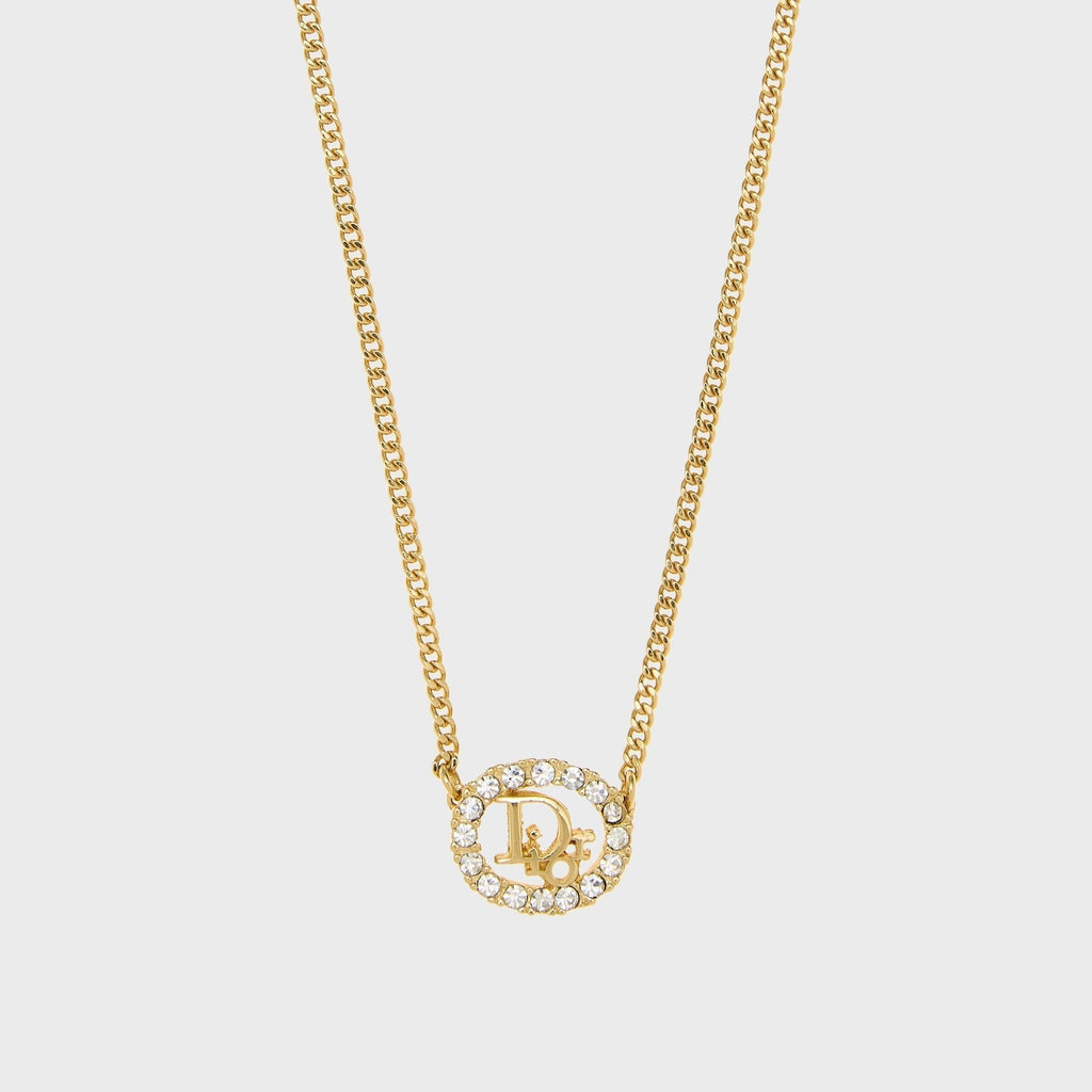 WGACA Dior Silver Crystal Necklace - Gold