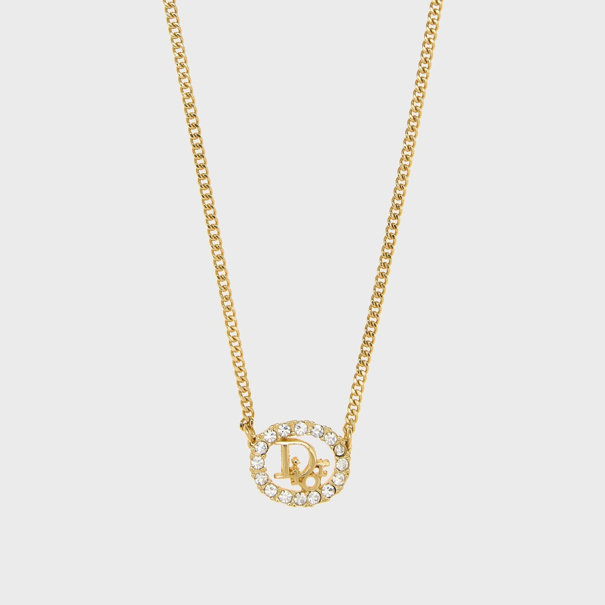 WGACA Dior Silver Crystal Necklace - Gold