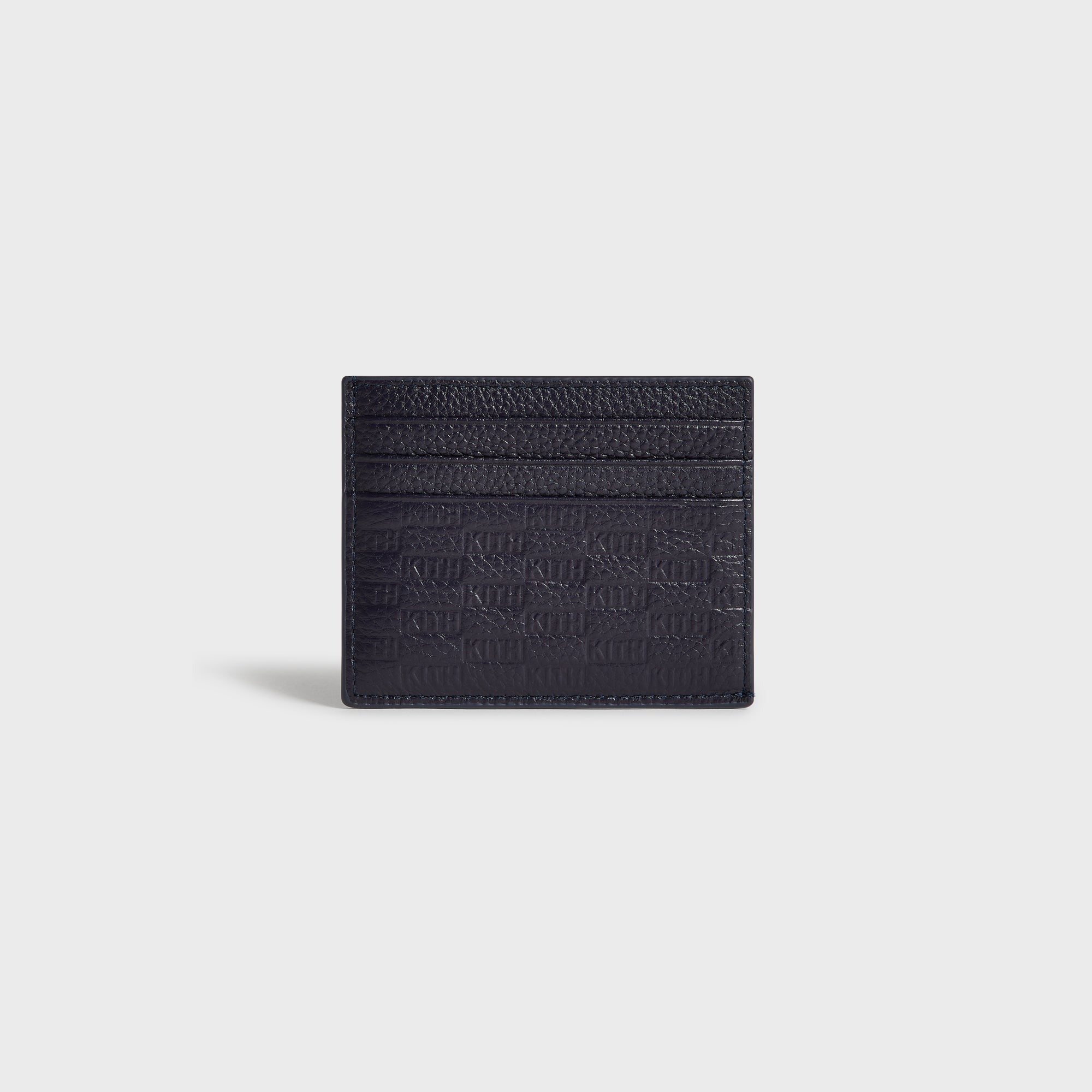 Kith Monogram Tumbled Leather Card Holder - Ink