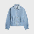 Auralee Selvedge Faded Light Denim Blouson - Light Indigo