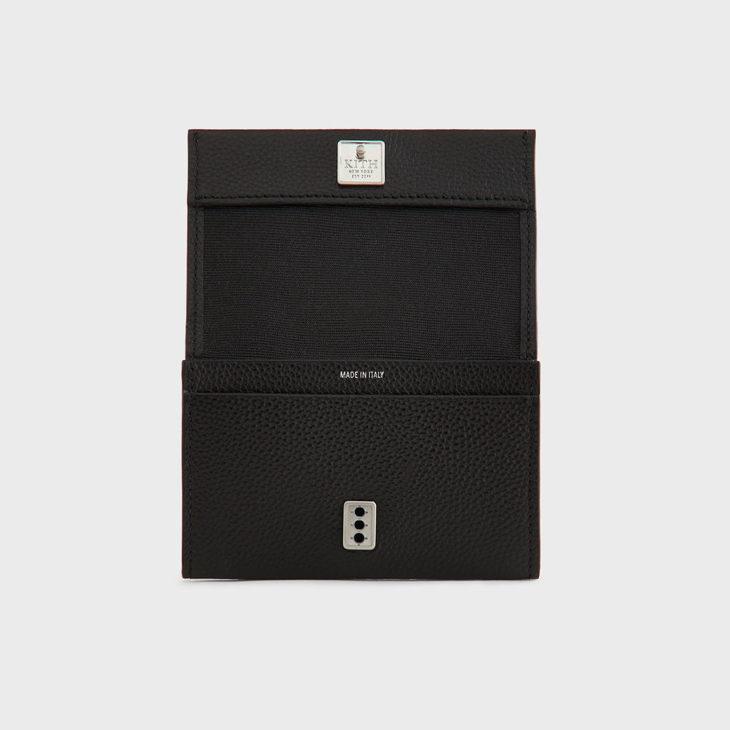 Kith Tumbled Leather Card Holder - Black