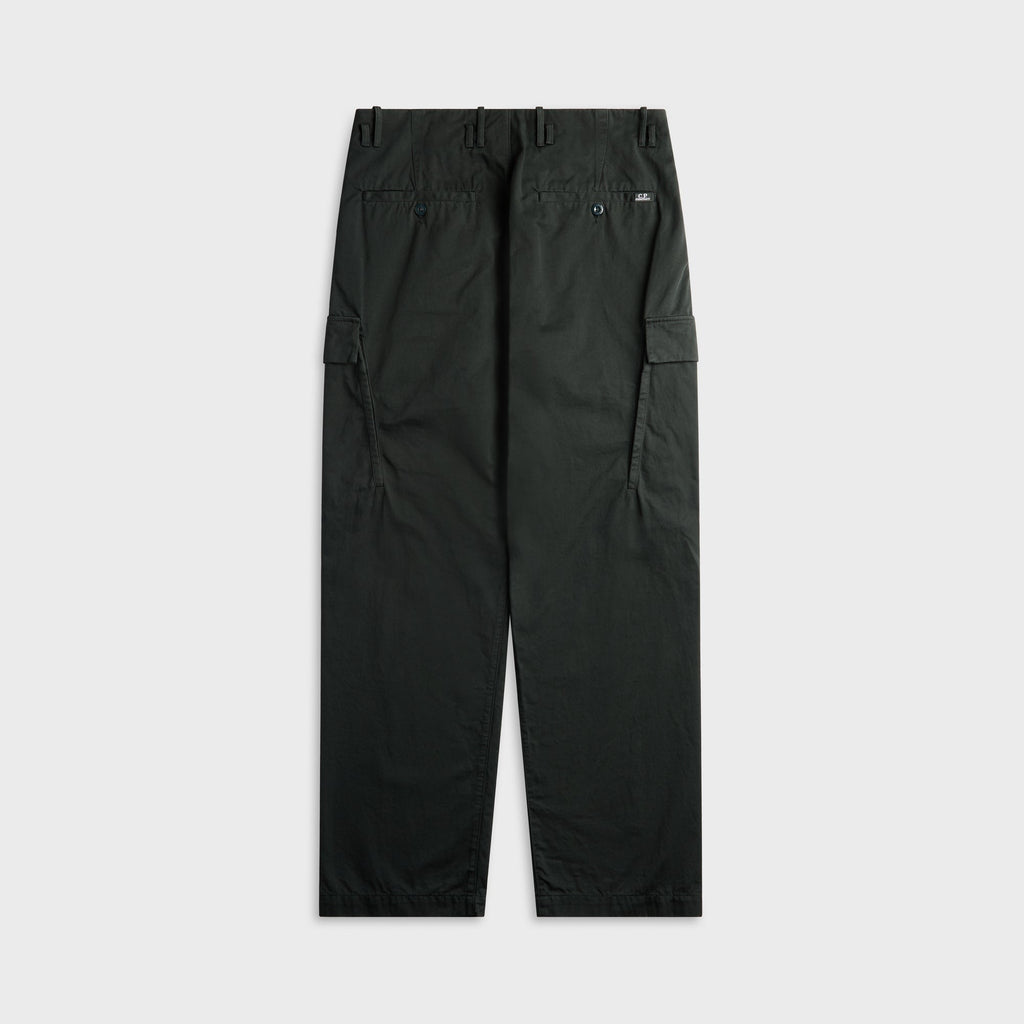 C.P. Company Cotton Gabardine Loose Cargo Pants - Raven