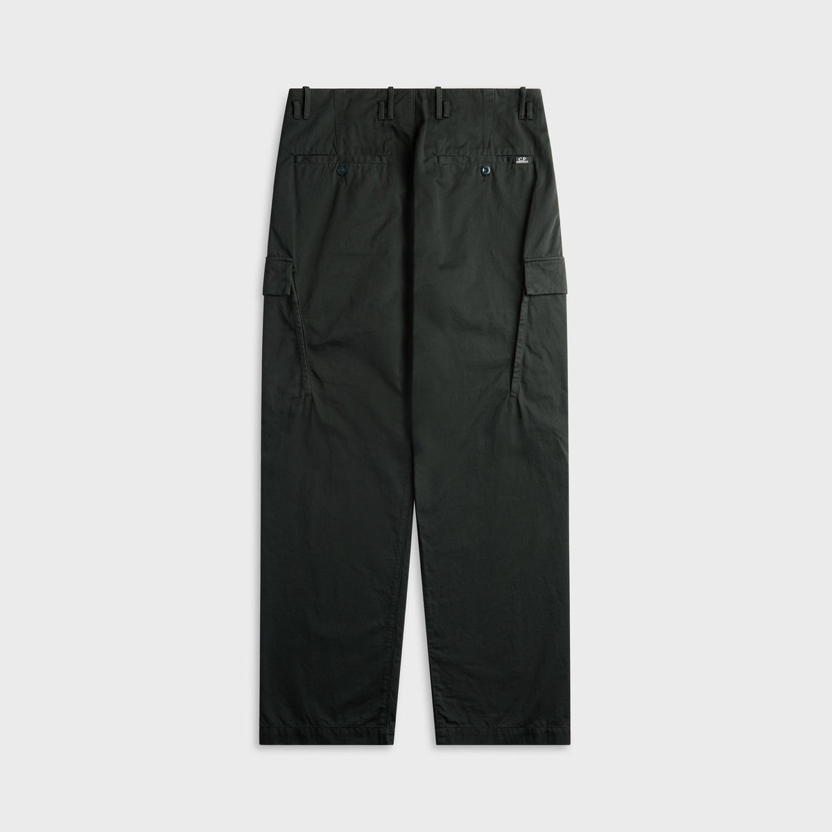 C.P. Company Cotton Gabardine Loose Cargo Pants - Raven