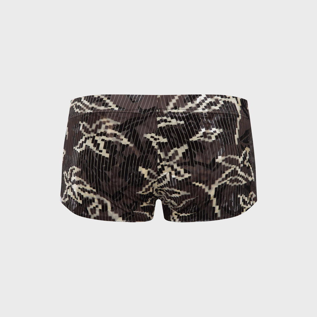 Siedres Afra Low Rise Printed Velvet Mini Short - Brown