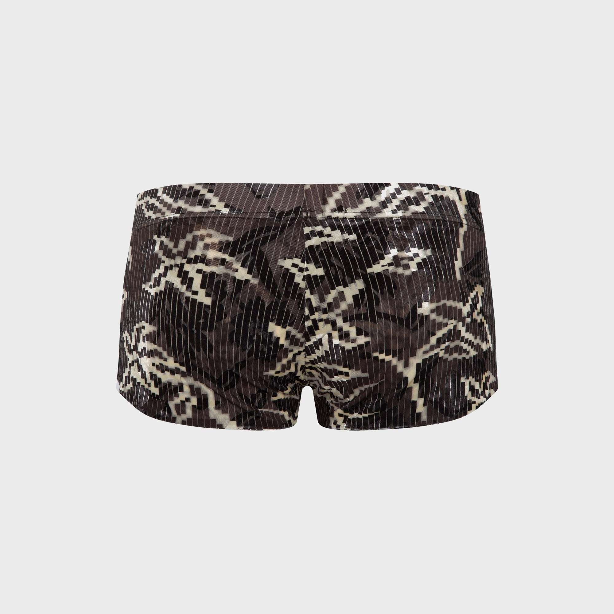Siedres Afra Low Rise Printed Velvet Mini Short - Brown