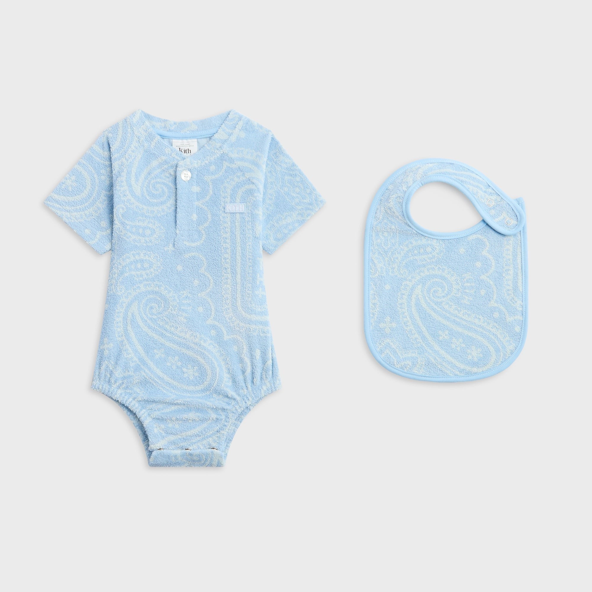 Kith Baby Paisley Jacquard Henley Romper Box Set - Serene