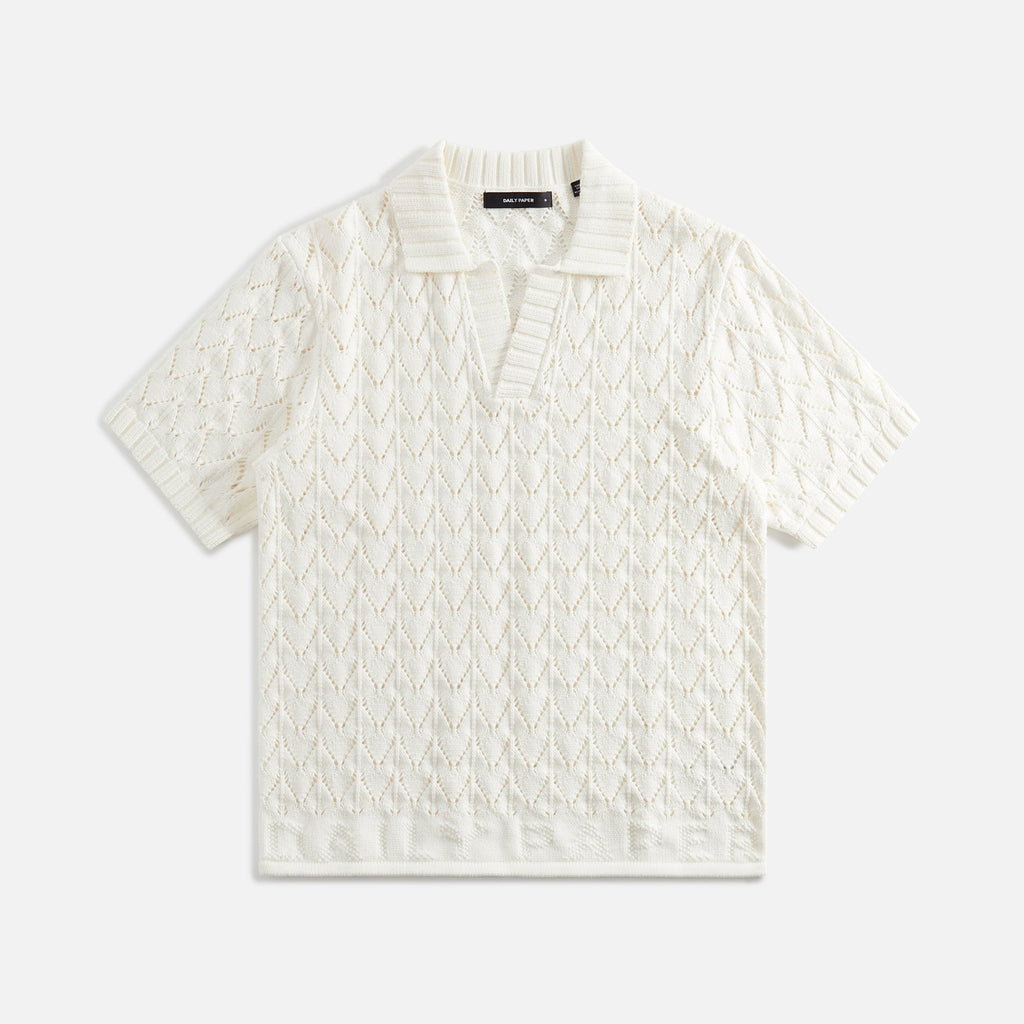 Daily Paper Yinka Relaxed Knit Polo - White