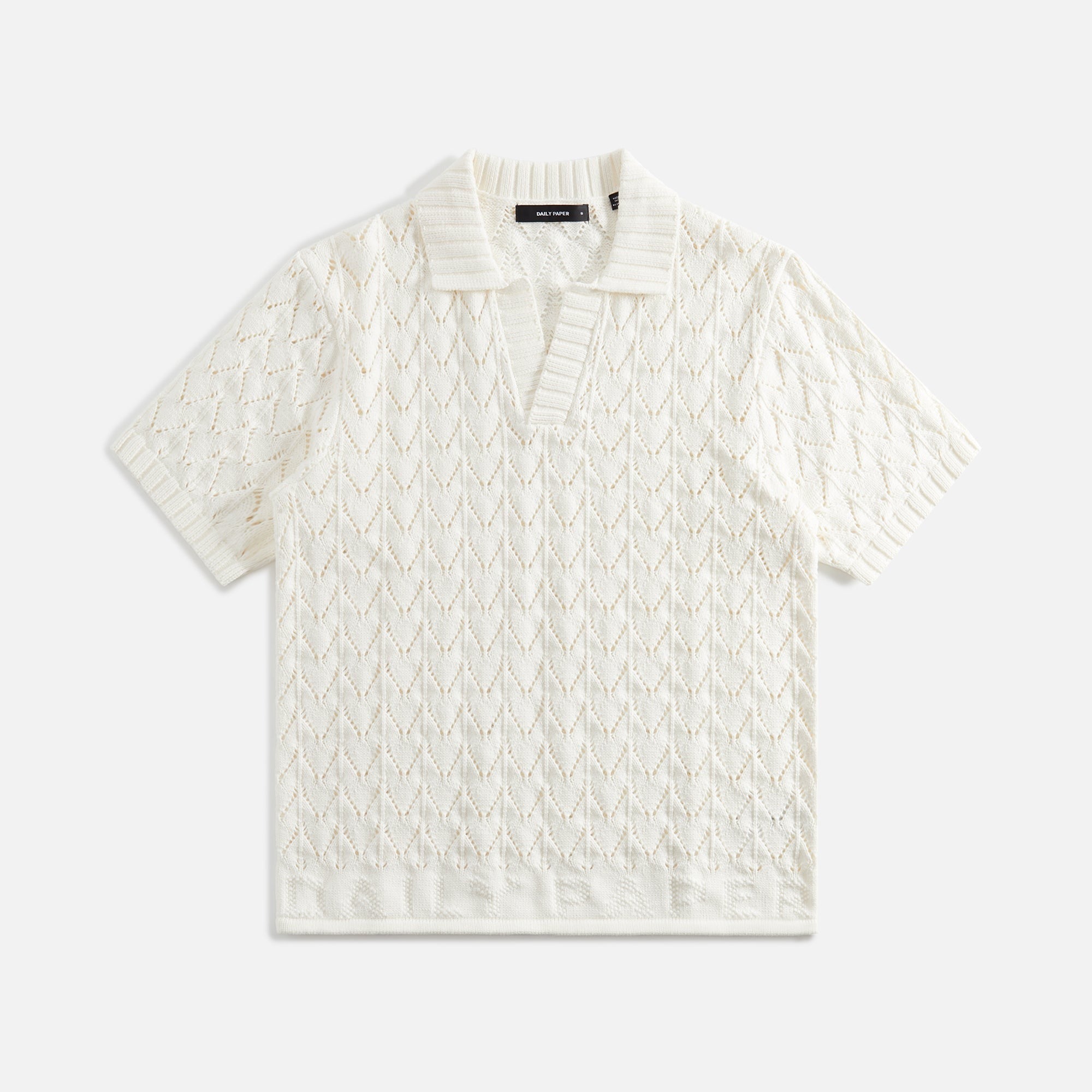 Daily Paper Yinka Relaxed Knit Polo - White
