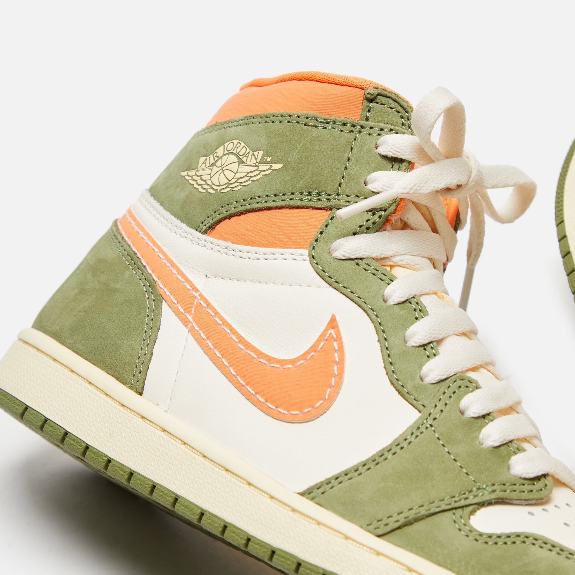 Nike Air Jordan 1 Retro High OG Craft - Celadon / Sky J Light Olive / Bright Mandarin / Coconut Milk / Pale Ivory