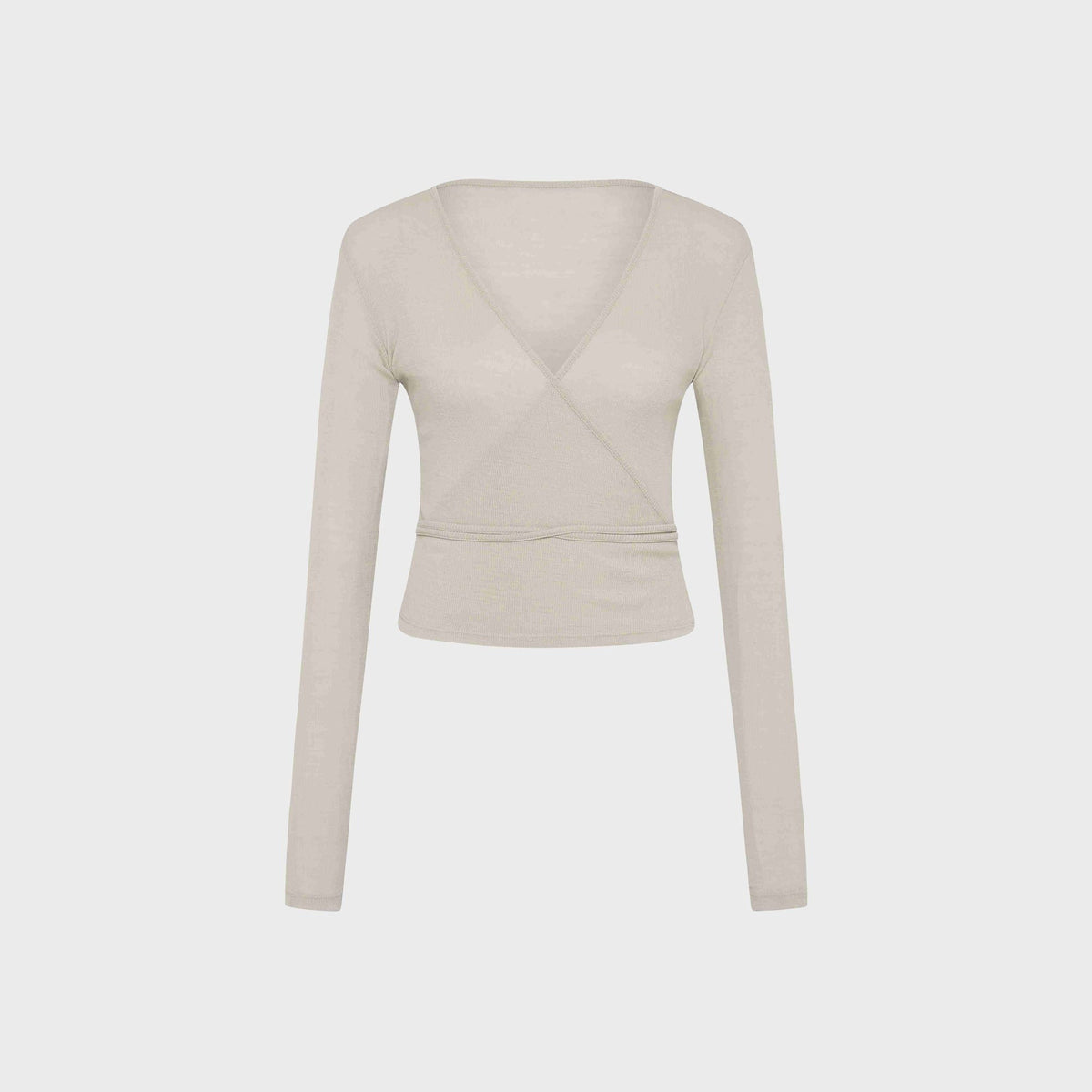 St. Agni Baby Wool Wrap Top - Soft Ash