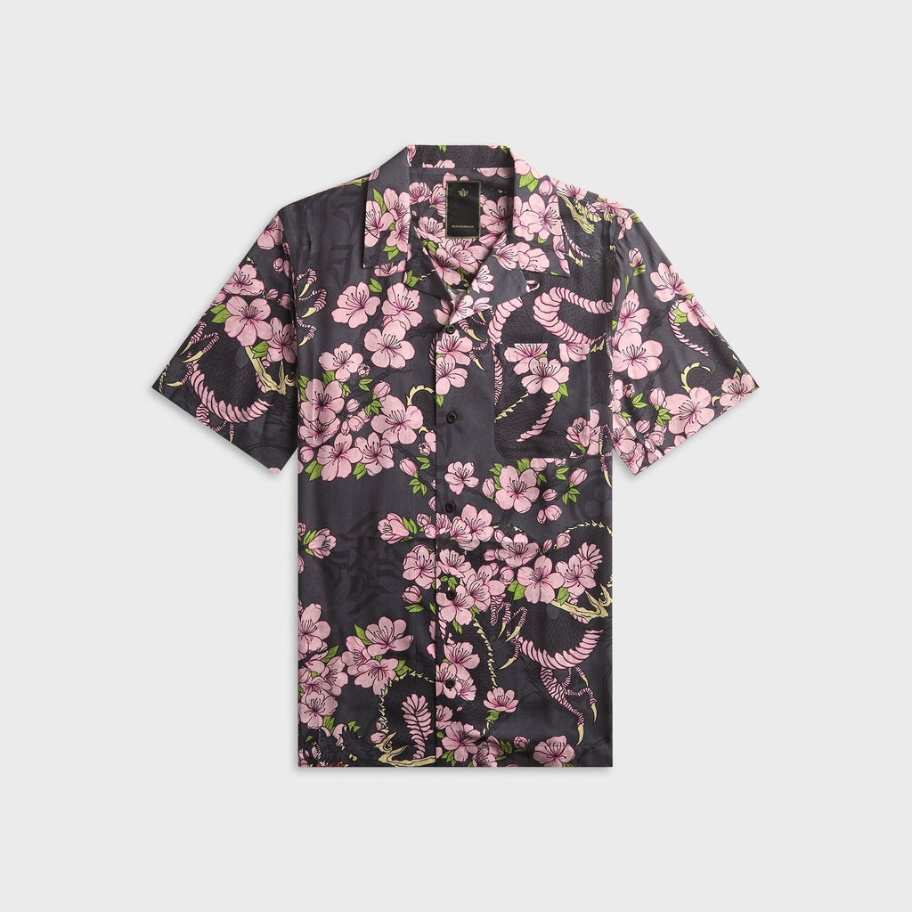 Maharishi 7359 Sakura Camp Collar Shirt - Navy