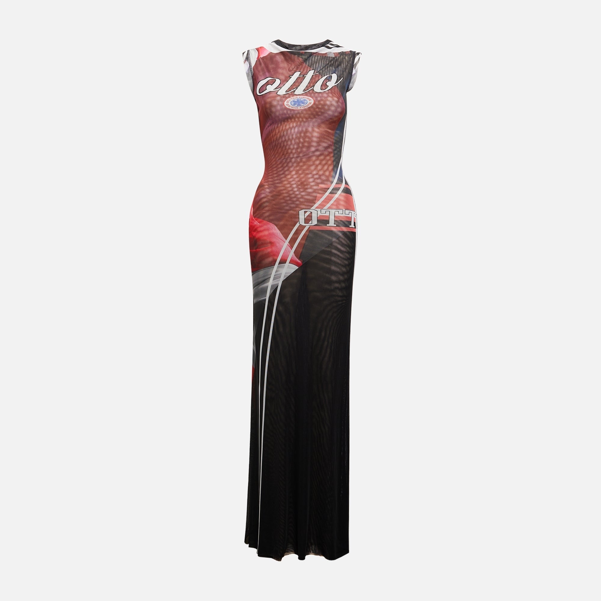 Ottolinger Mesh Maxi Dress - Soccer Print