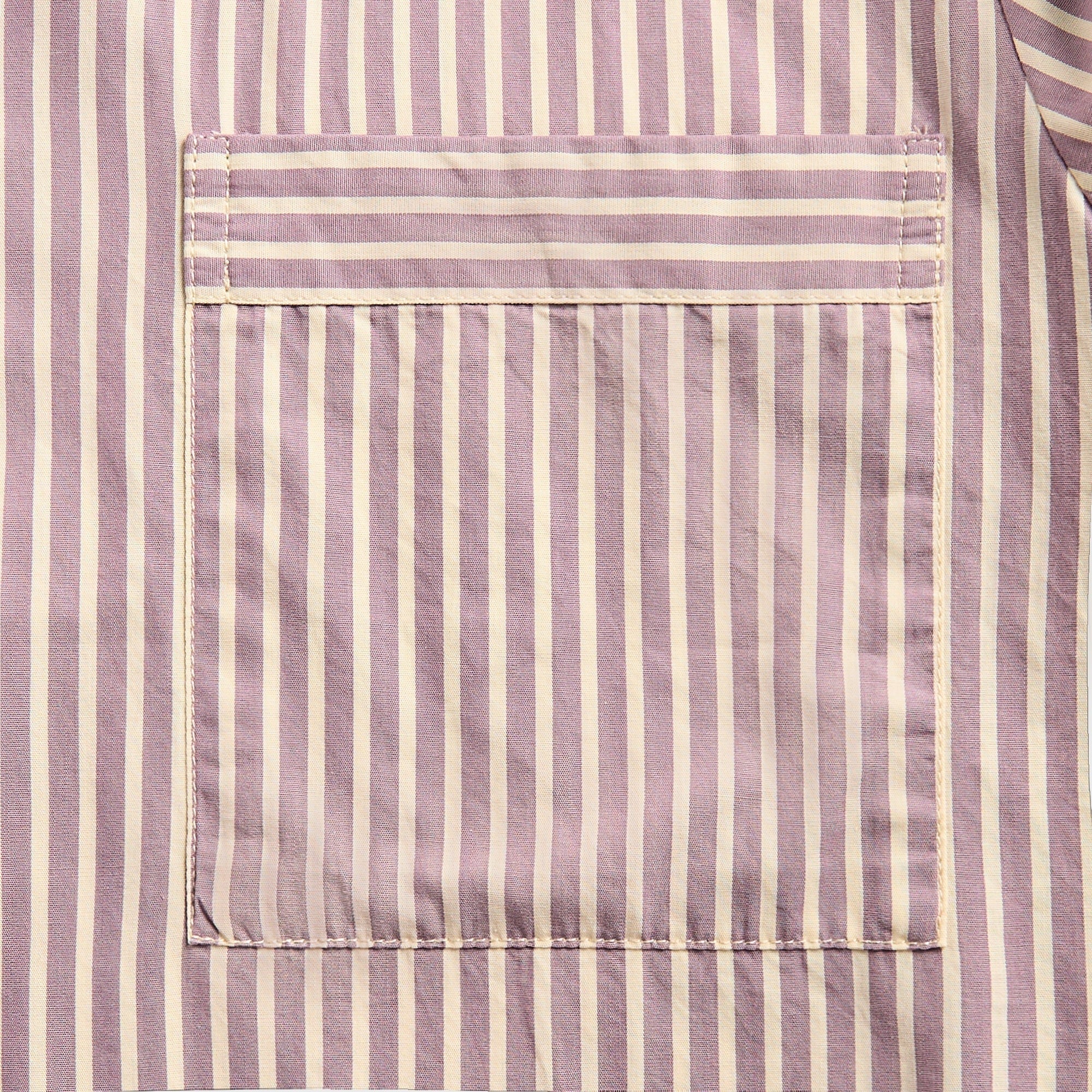 Tekla Poplin Long Sleeve Pyjama Shirt - Skipper Stripes