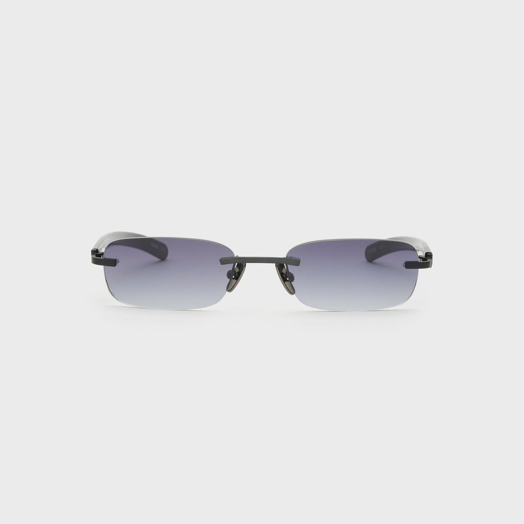 Flatlist Milo Sunglasses - Brushed Matte Black Solid Black / Smoke Gradient