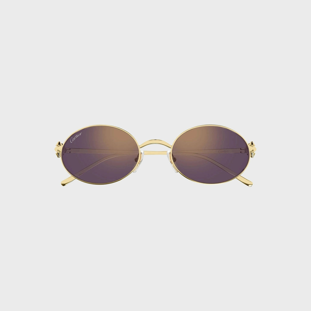 Cartier Clash CT0644S 002 Sunglasses - Gold / Violet