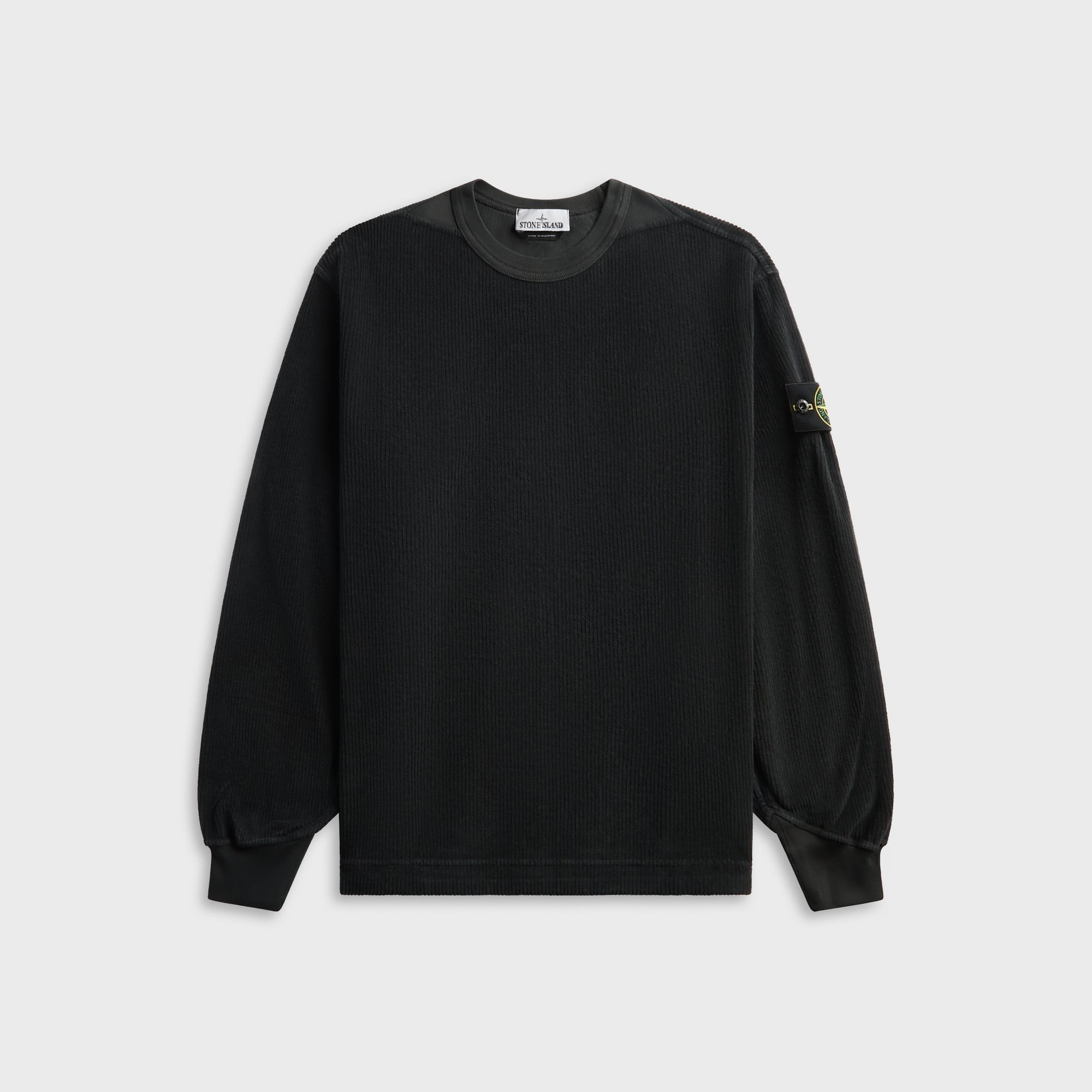 Stone Island Jersey Corduroy Crewneck Sweatshirt - Lead Grey