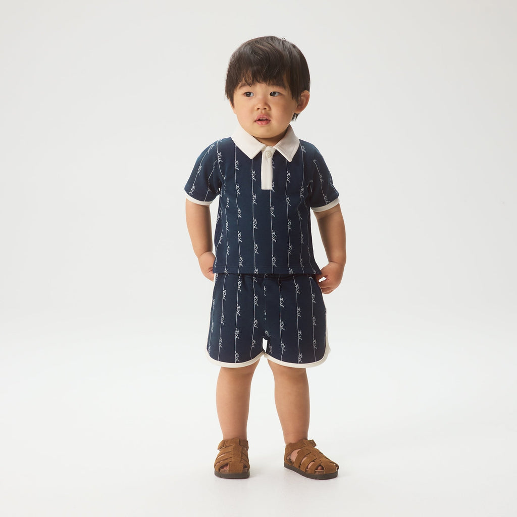 Kith Baby Script Knit Tilden Polo - Nocturnal