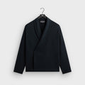 Kith Double Crepe Long Sleeve Thompson Crossover Shirt - Black