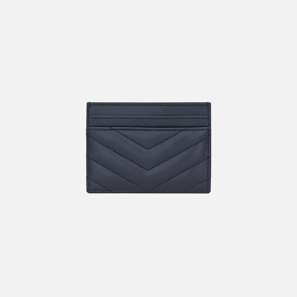 Saint Laurent Card Holder YSL Logo - Bleu Acier