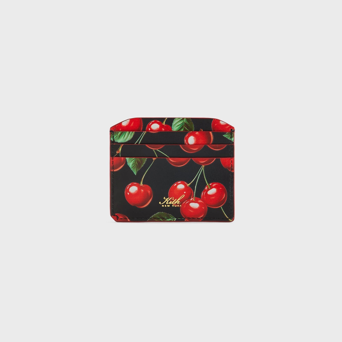 Kith Women Tossed Cherries Notch 6CC Card Case - Black