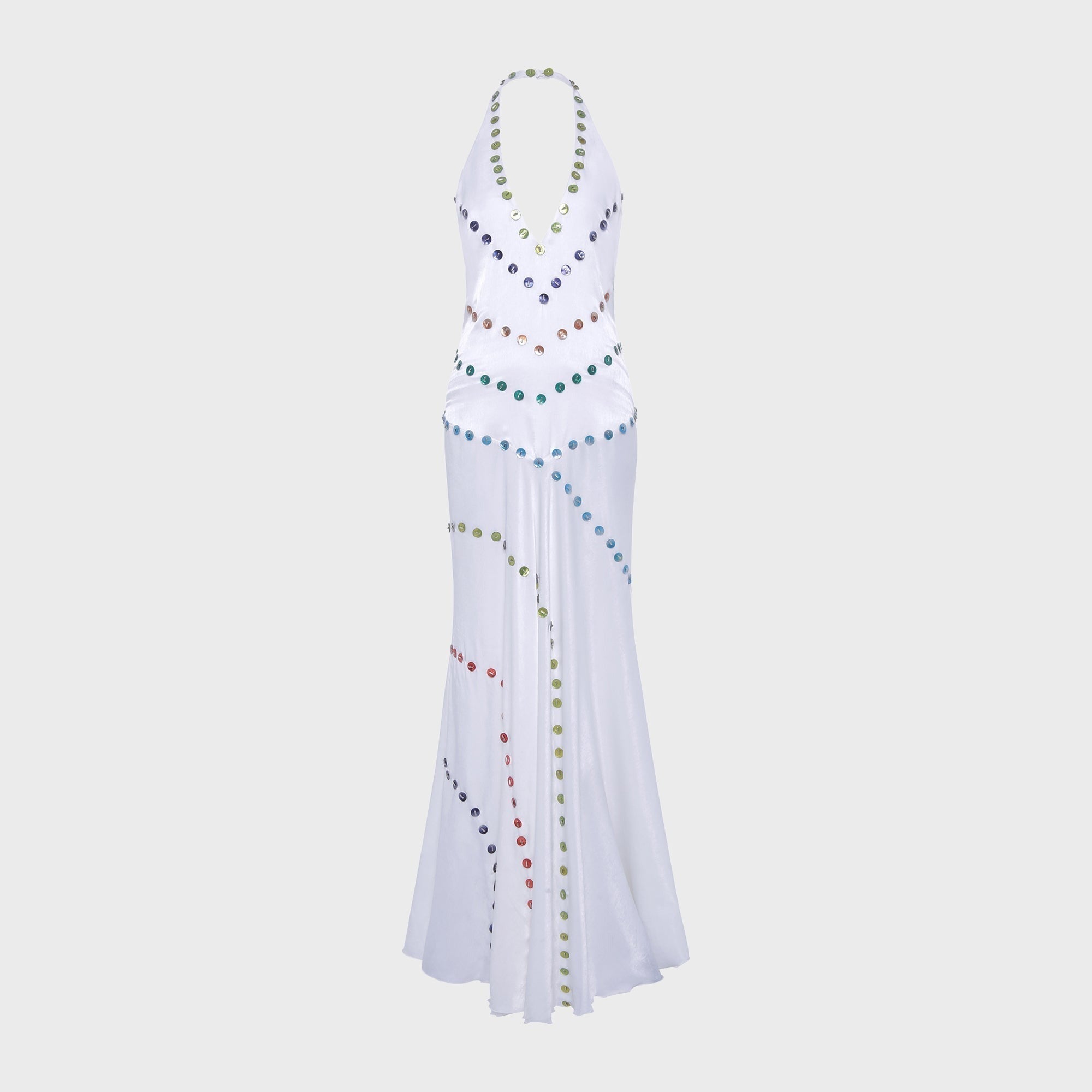 Siedres Vicka Satin Maxi Dress - White