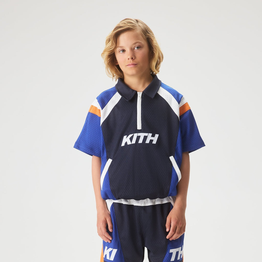 Kith Kids Linden Quarter Zip Mesh Polo - Nocturnal