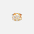 Yvonne Leon Bague Maille Coeurs 3 Ors Heart Ring - Multi